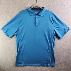 Kuhl Shirt Mens XL Blue Wayfarer Polo Soft Seamless Modern Cut Gorpcore Dad